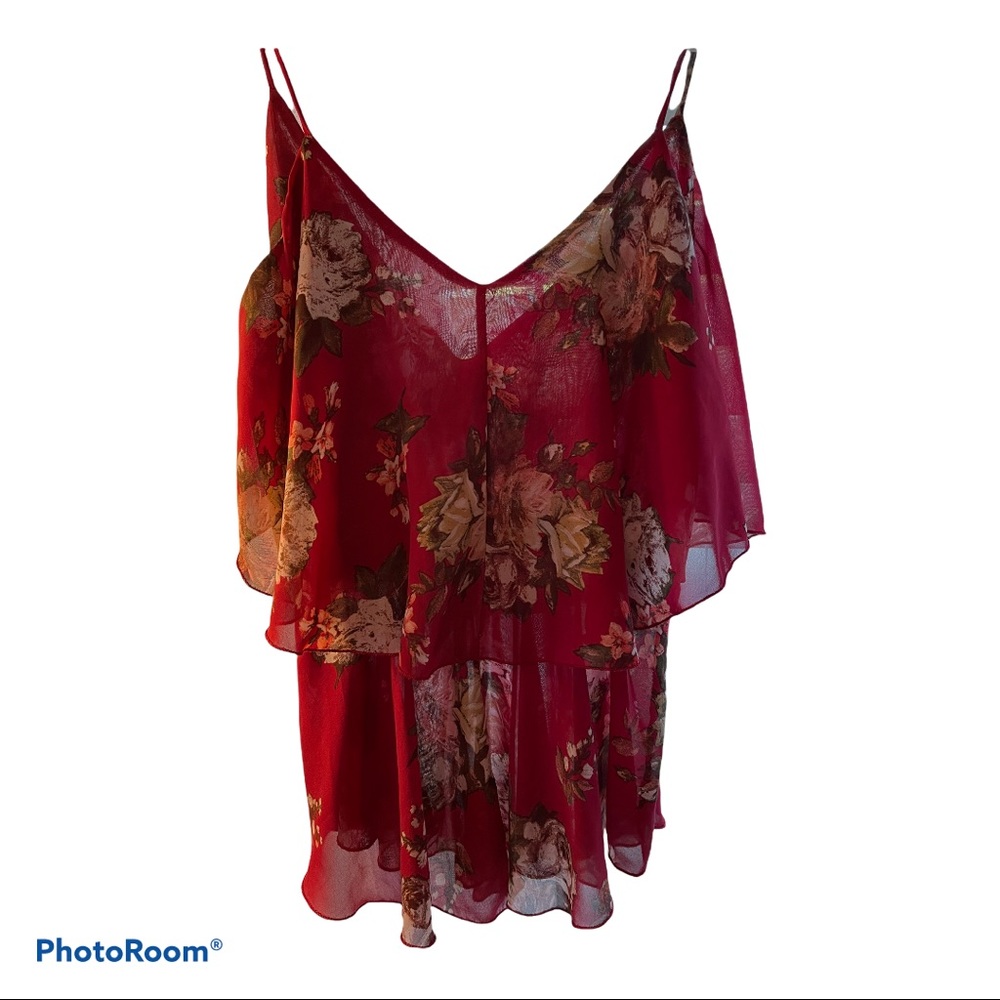 Semi sheer flowy tank top